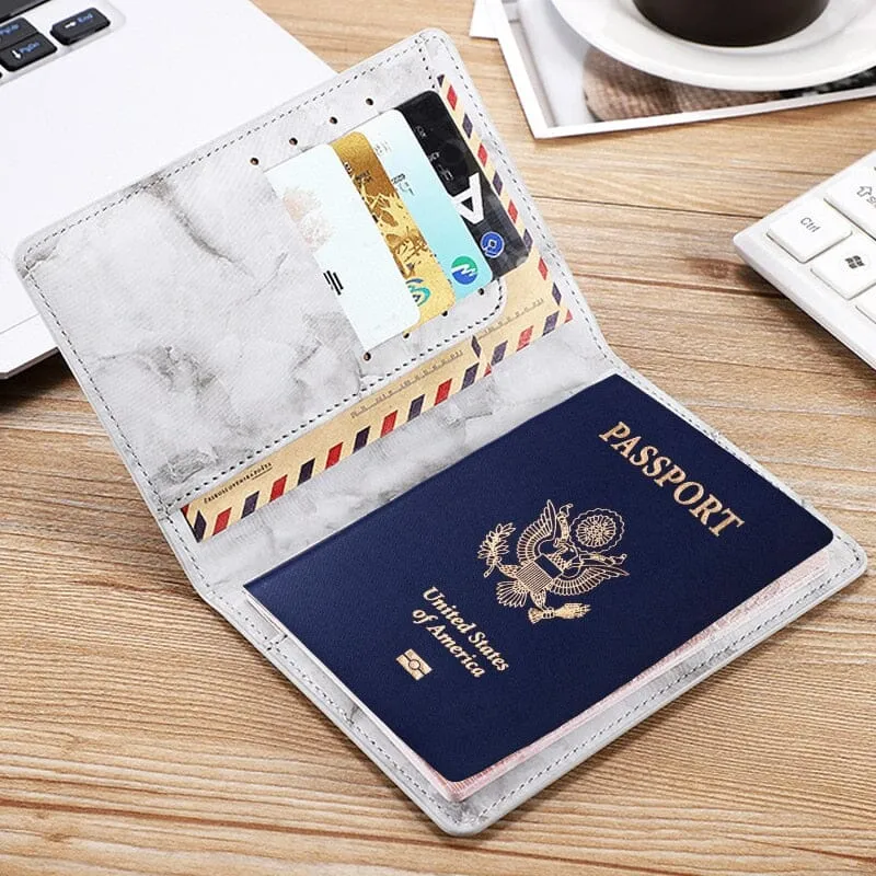Protège Passeport Personnalisé Marbre | Gravure Prénom Unique