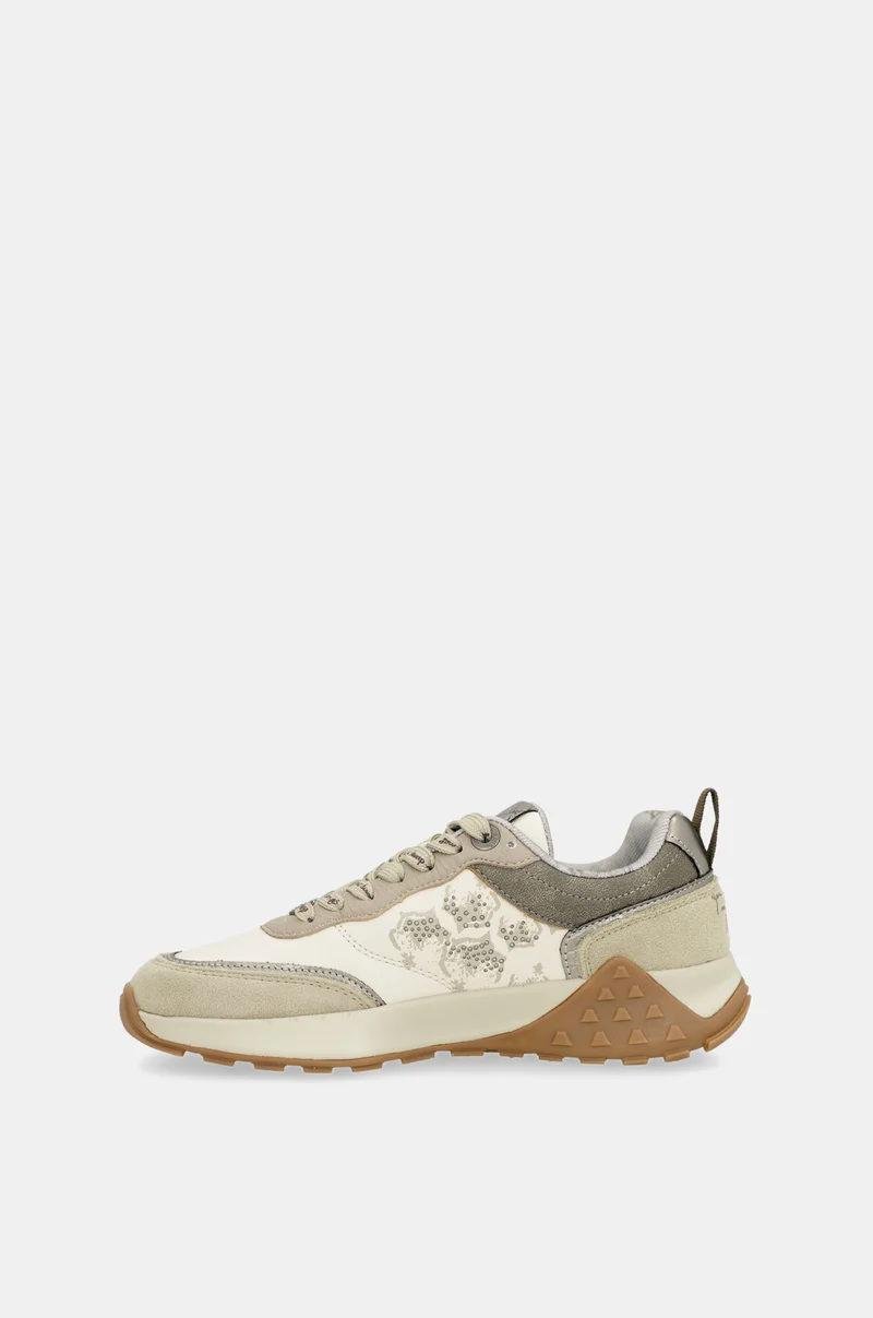 Baskets beige imprimé