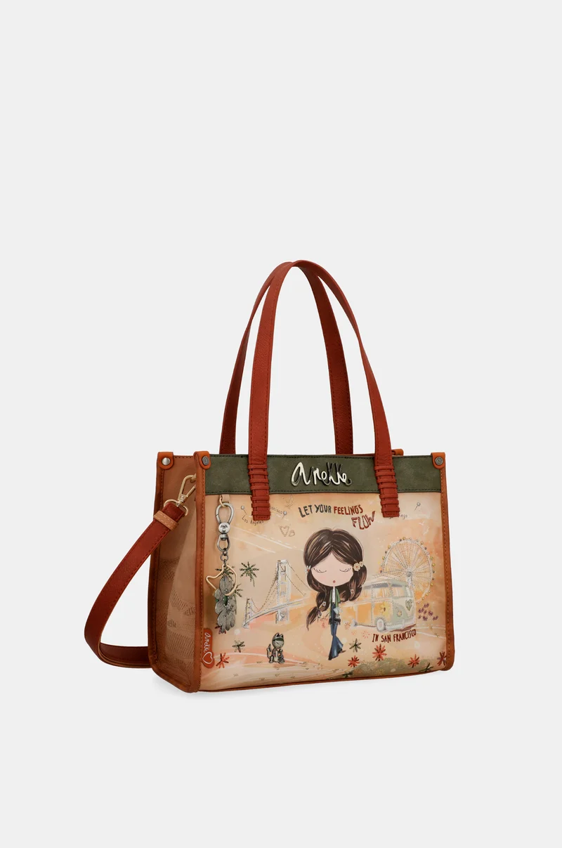 Sac cabas camel Peace & Love