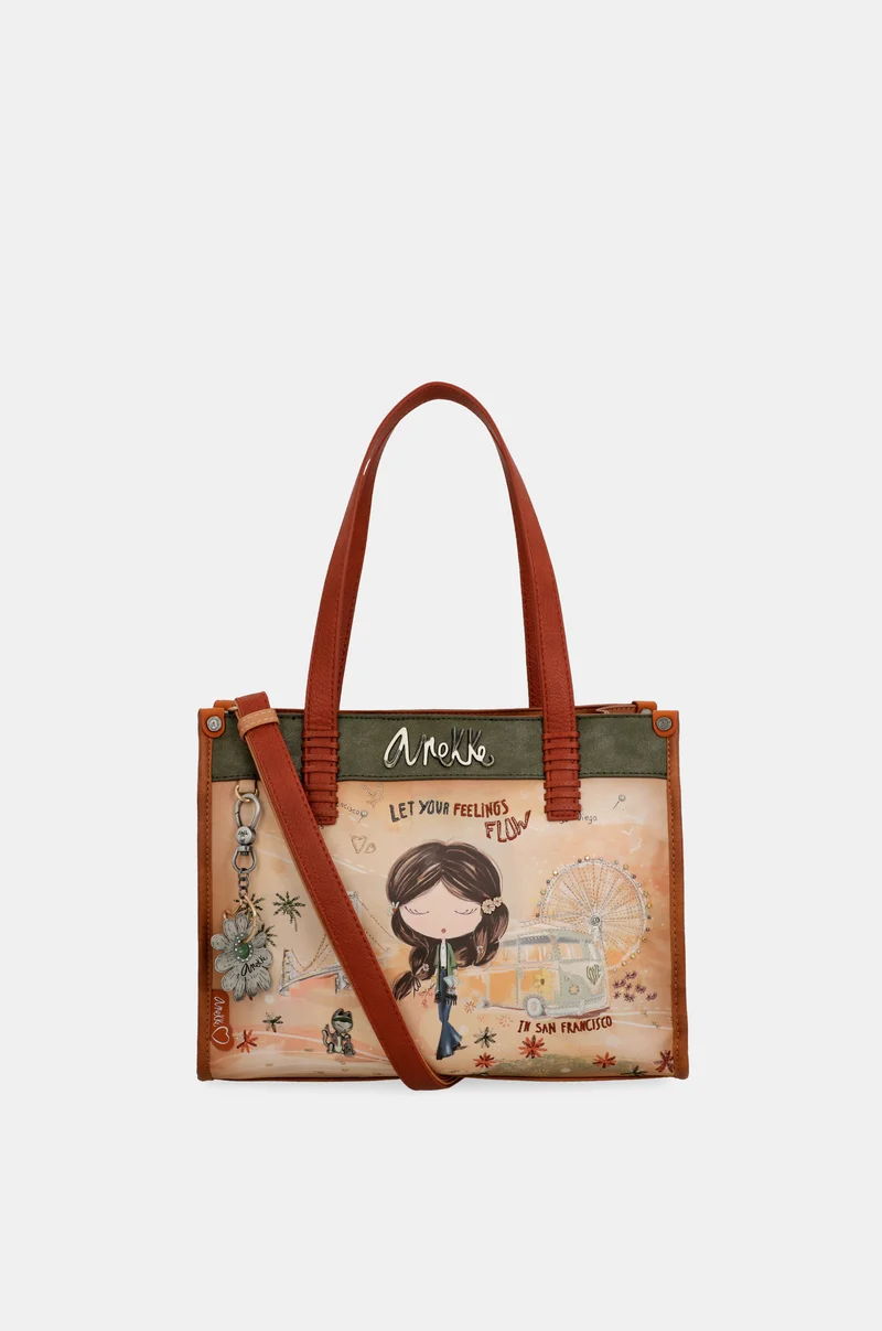 Sac cabas camel Peace & Love