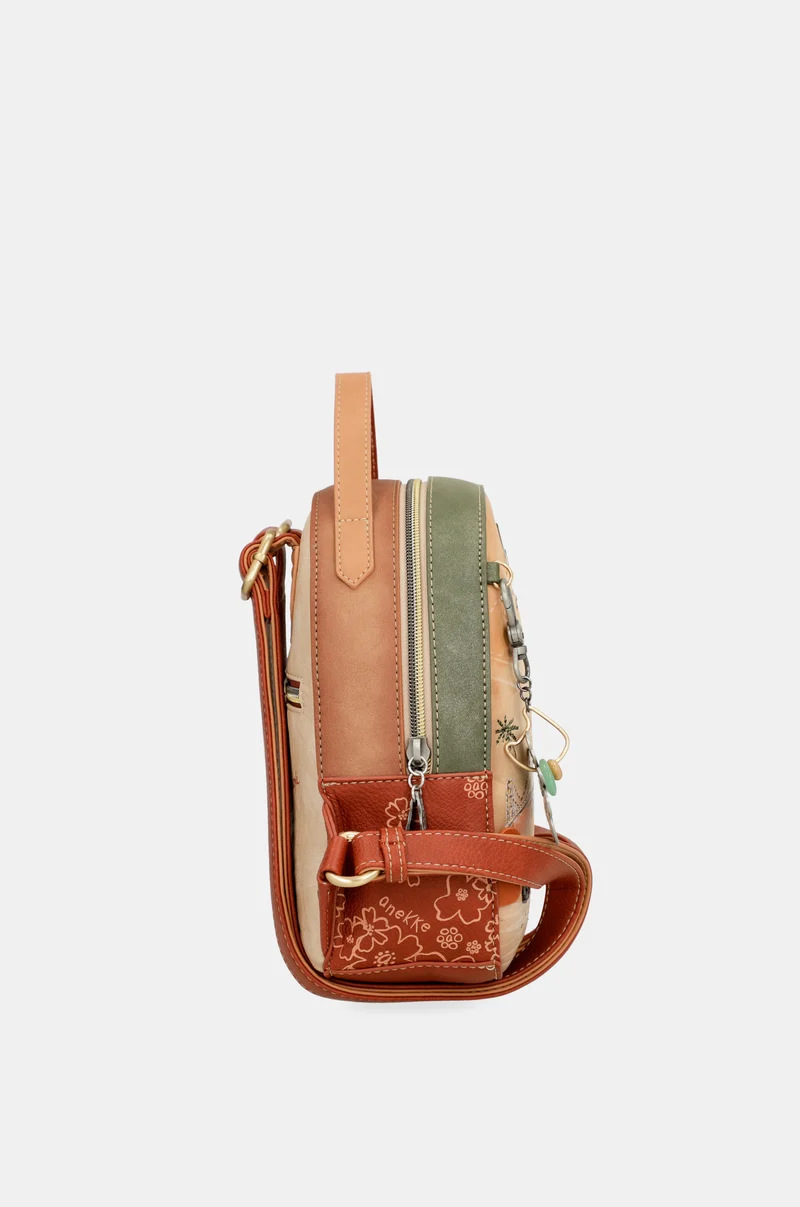 Sac à dos petit format camel Peace & Love