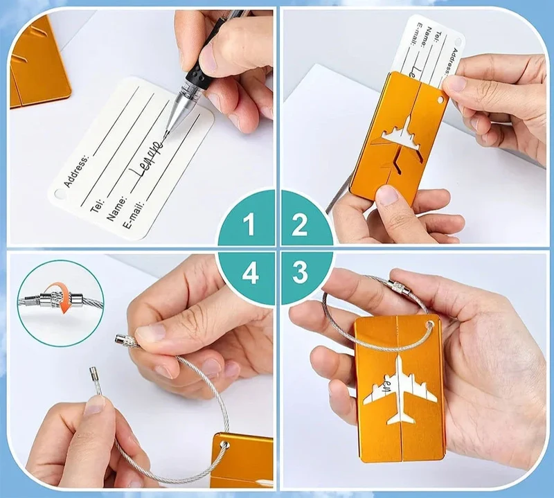 Étiquette Bagage Aluminium | Identification Sécurisée Voyage