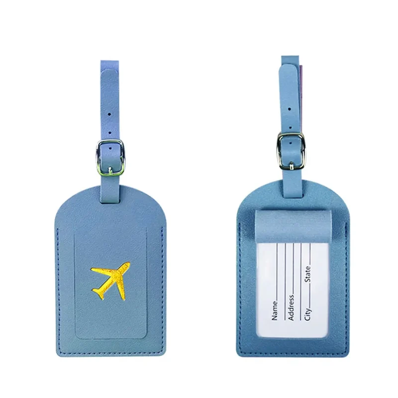 Étiquette à Bagages Personnalisée | Avion et Lettres Dorées