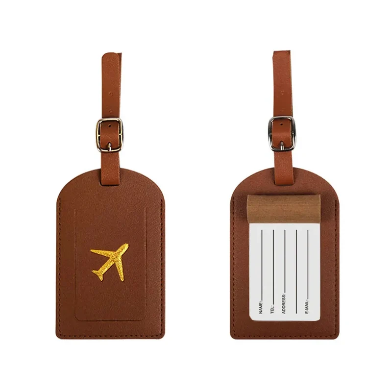 Étiquette à Bagages Personnalisée | Avion et Lettres Dorées