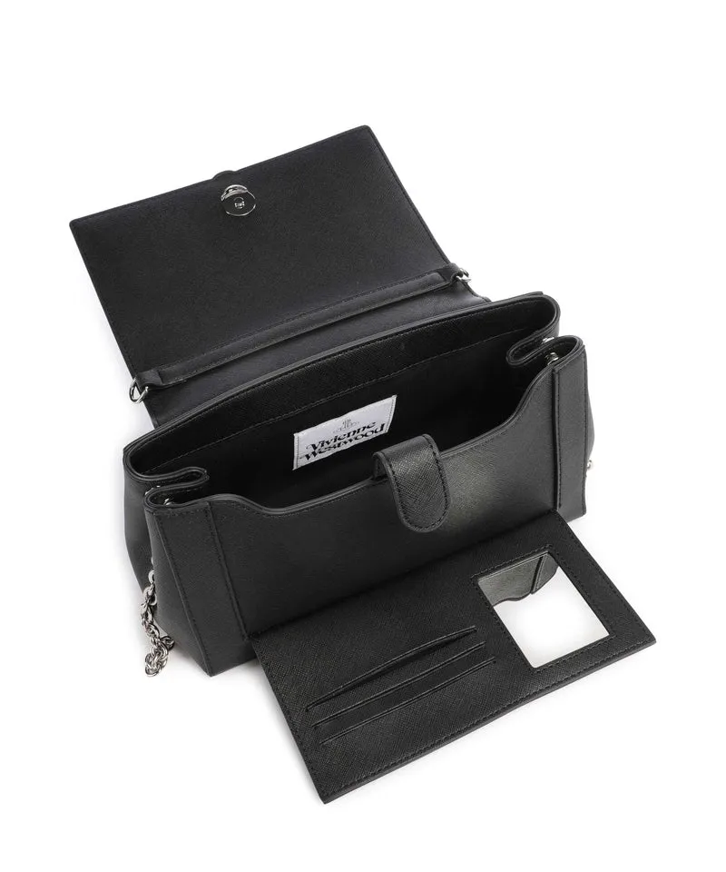 Vivienne Westwood Hazel Saffiano Plain Medium Sac porté épaule black