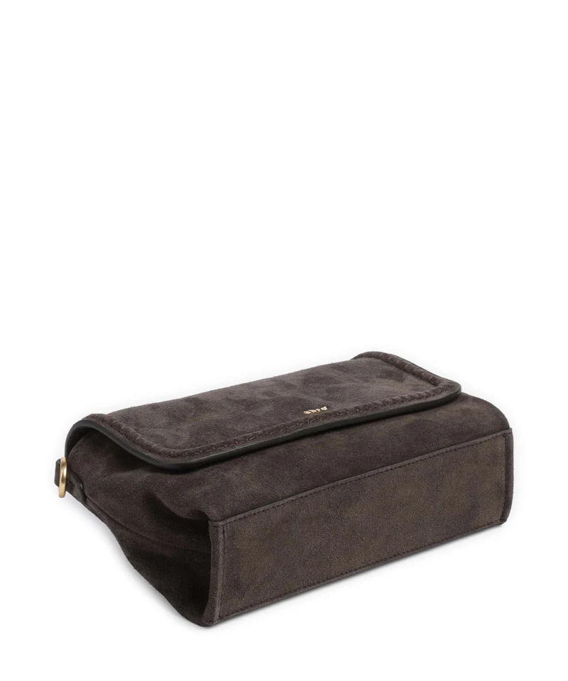 Abro Suede Signature Sac porté épaule dark brown
