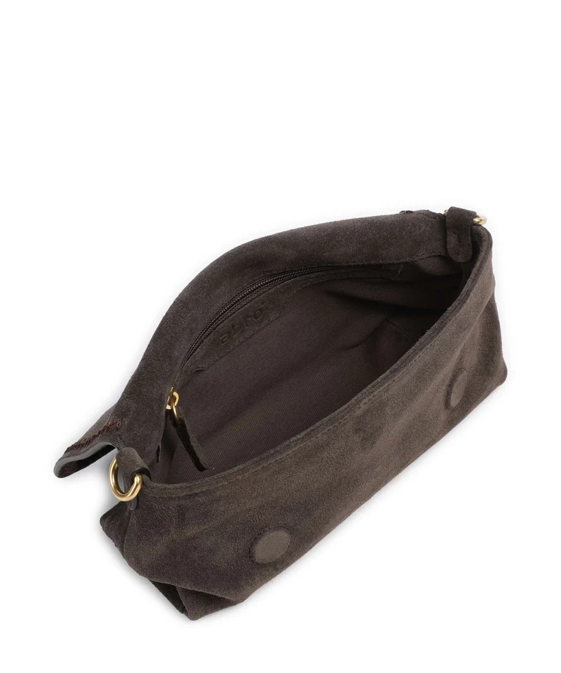 Abro Suede Signature Sac porté épaule dark brown