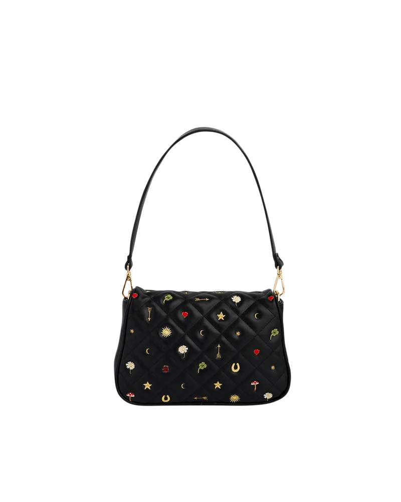 Mary Motif Quilted Crossbody Clutch