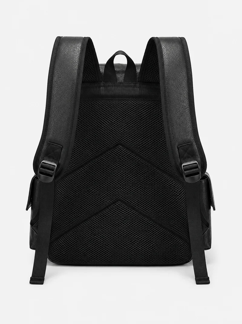 Sac-À-Dos Polyuréthane Noir Et Marron