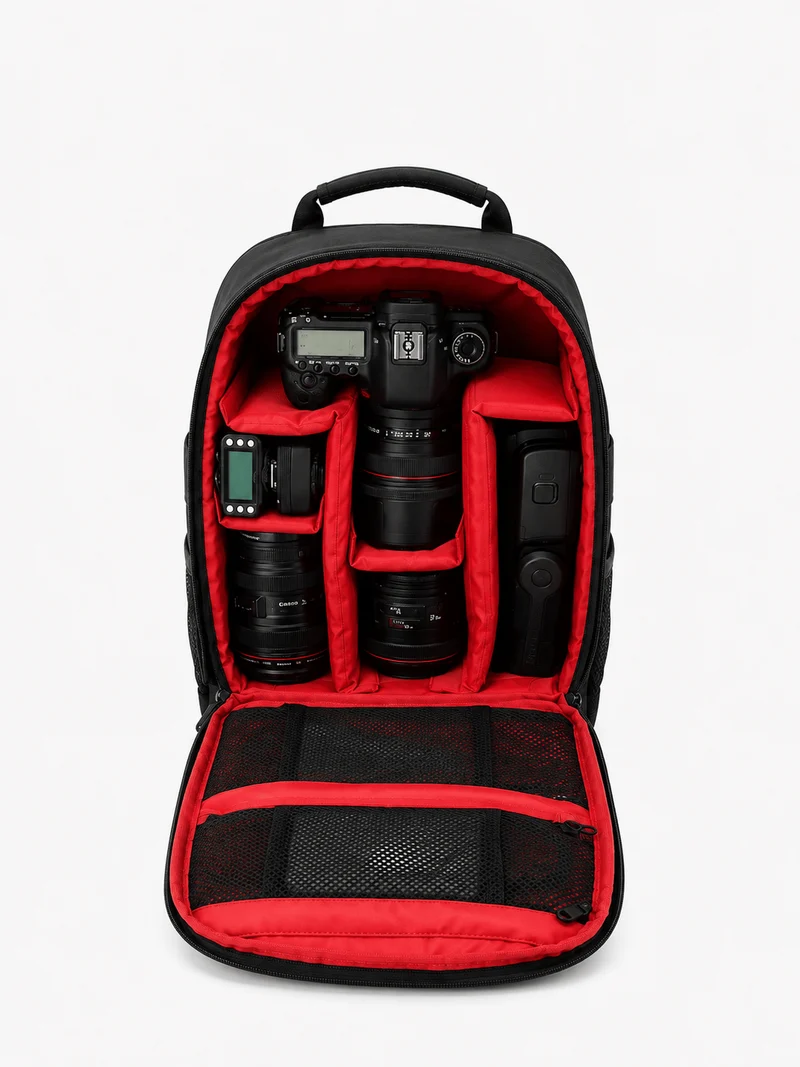 Sac À Dos Noir Imperméable À Cloisons Amovibles