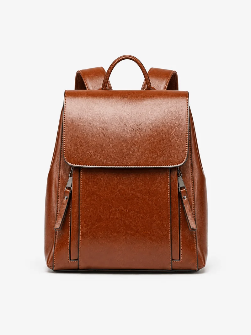 Sac À Dos Cuir Femme Véritable Marron