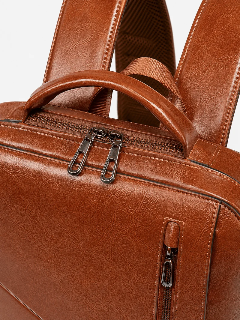 Sac À Dos Cuir Femme Véritable Marron