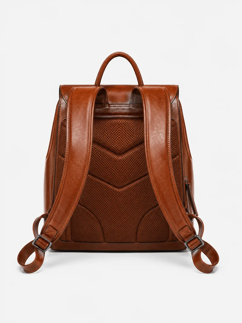 Sac À Dos Cuir Femme Véritable Marron