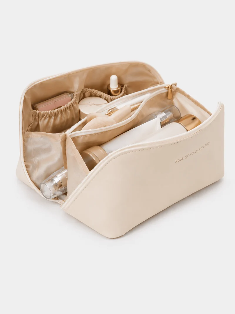 Trousse De Toilette Pour Femme Compartimentée Beige