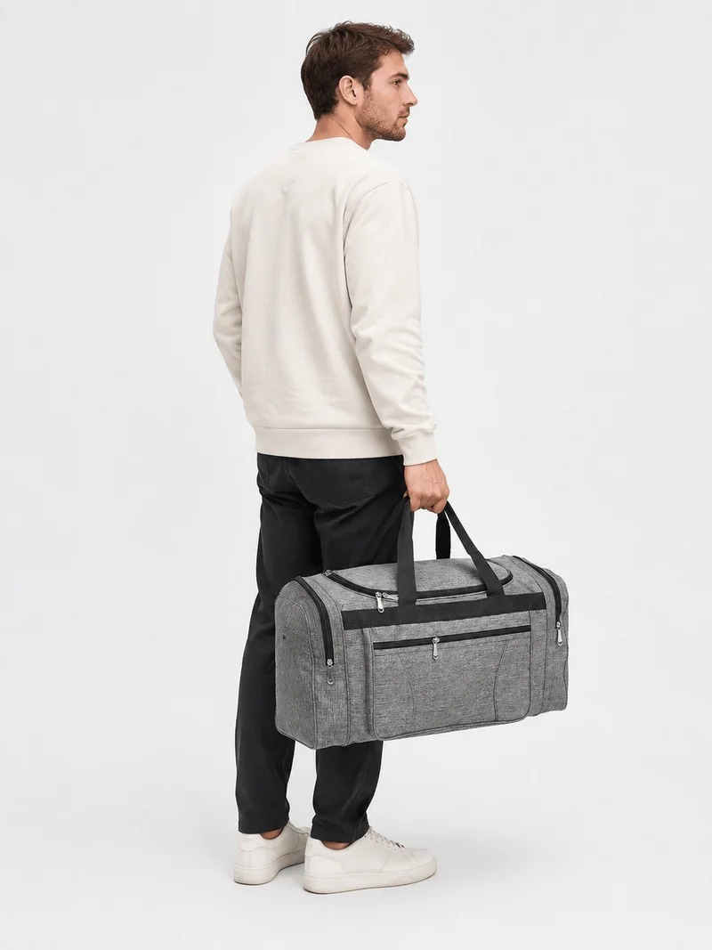 Sac polochon homme imperméable en tissu Oxford gris grande capacité