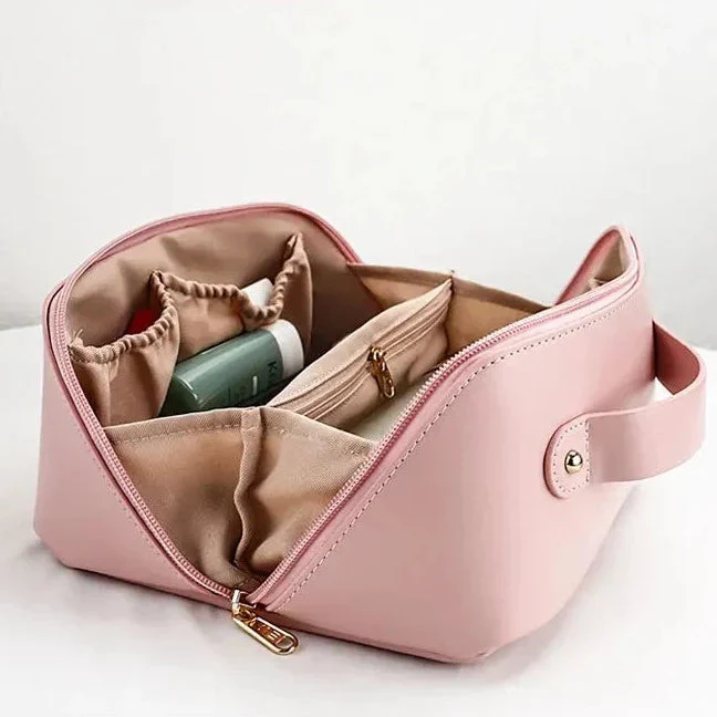 Trousse de Toilette Personnalisée Femme | Initiales or et Compartiments