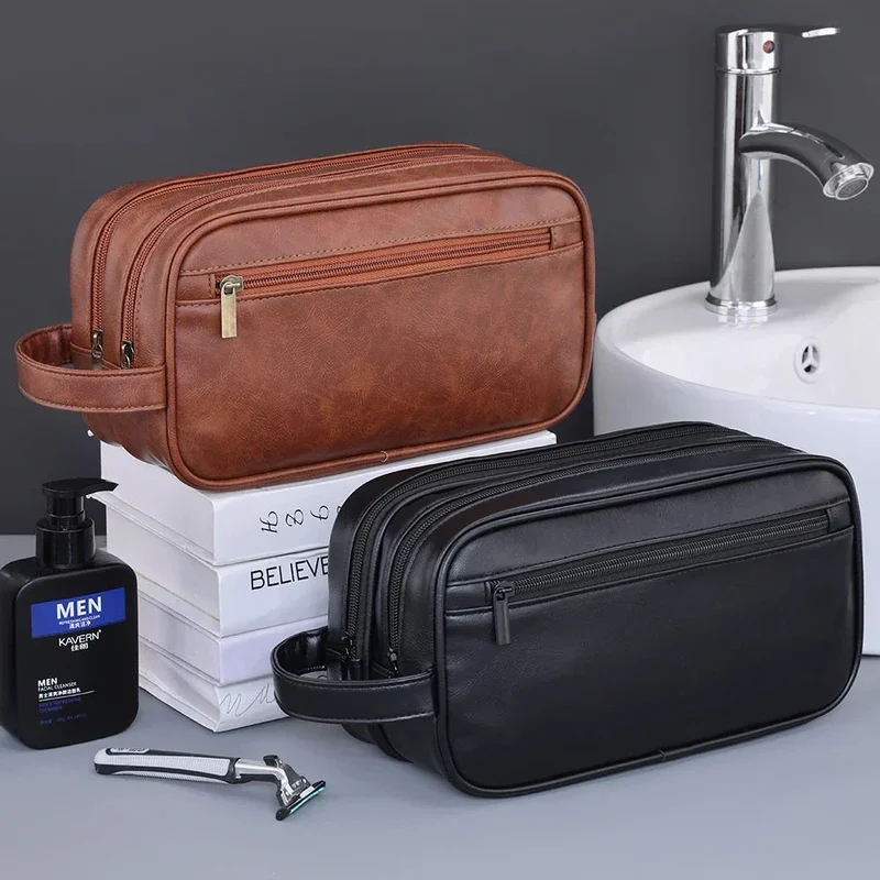 Trousse de Toilette Homme Vintage | Double Compartiment Imperméable