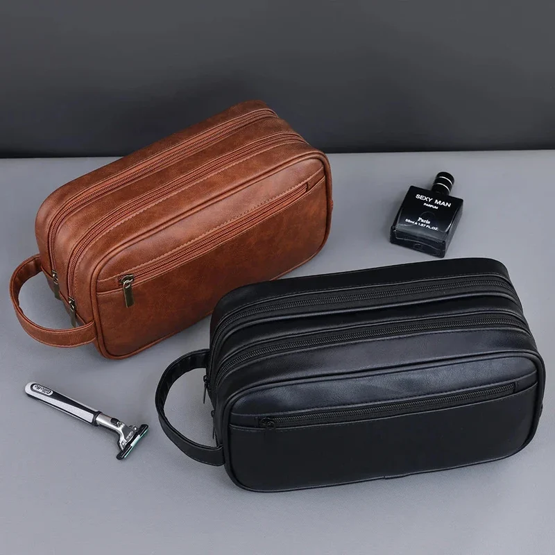 Trousse de Toilette Homme Vintage | Double Compartiment Imperméable