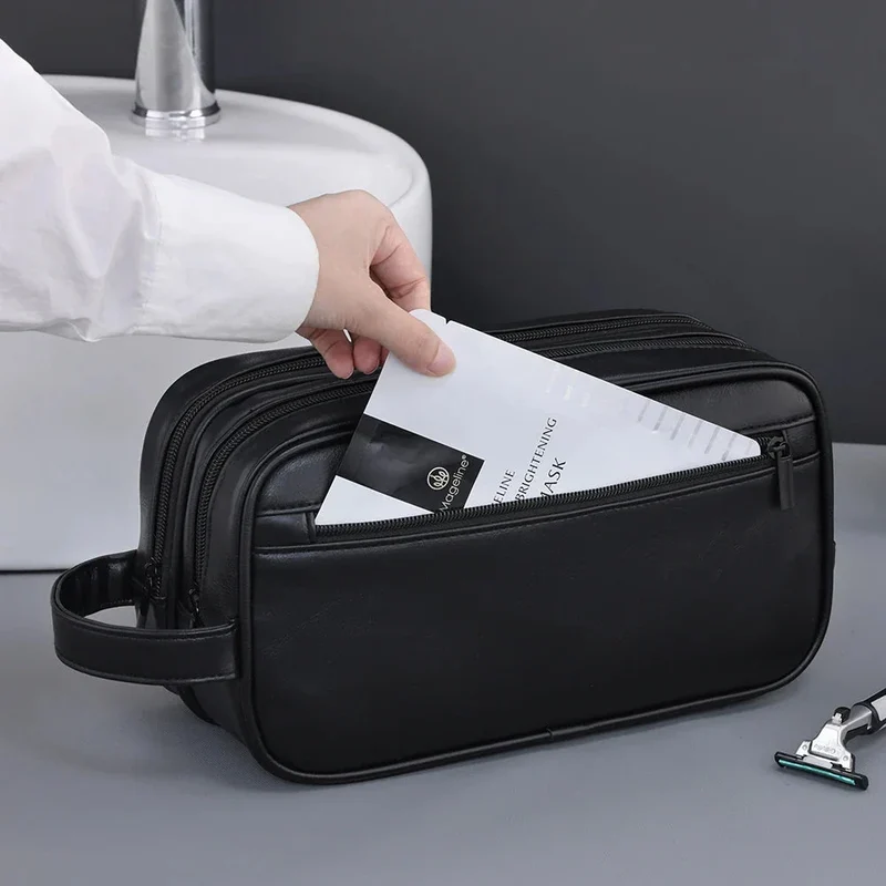 Trousse de Toilette Homme Vintage | Double Compartiment Imperméable