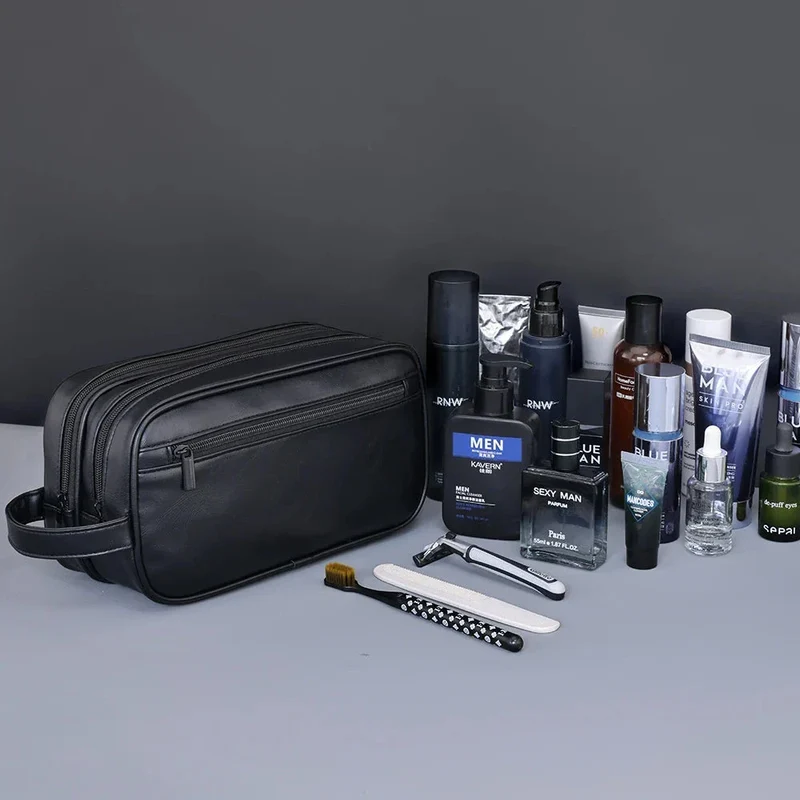 Trousse de Toilette Homme Vintage | Double Compartiment Imperméable
