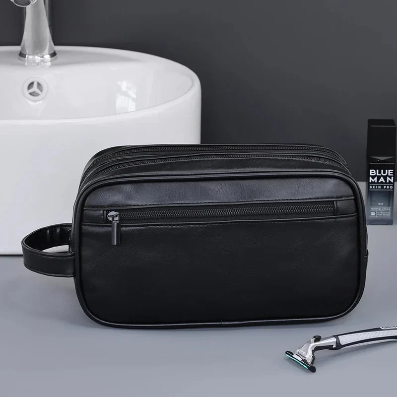 Trousse de Toilette Homme Vintage | Double Compartiment Imperméable