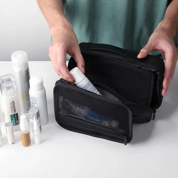 Trousse de Toilette Homme Suspendue | Nombreux Compartiments Voyage