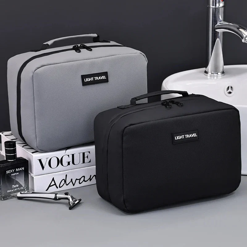Trousse de Toilette Homme Grande | Poignée Pratique Tissu Oxford