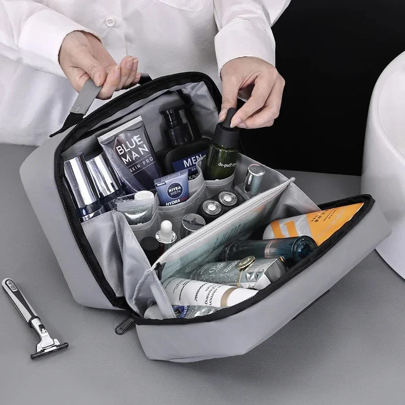 Trousse de Toilette Homme Grande | Poignée Pratique Tissu Oxford