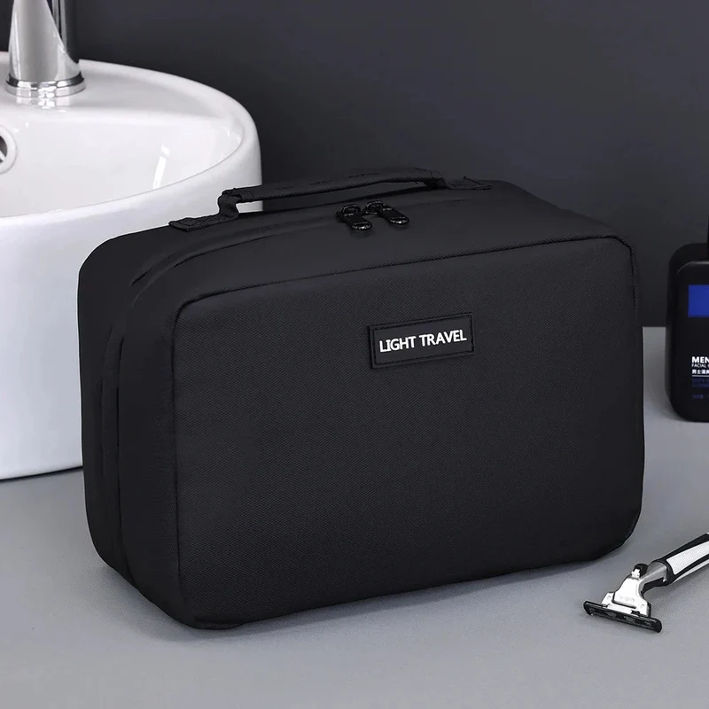 Trousse de Toilette Homme Grande | Poignée Pratique Tissu Oxford