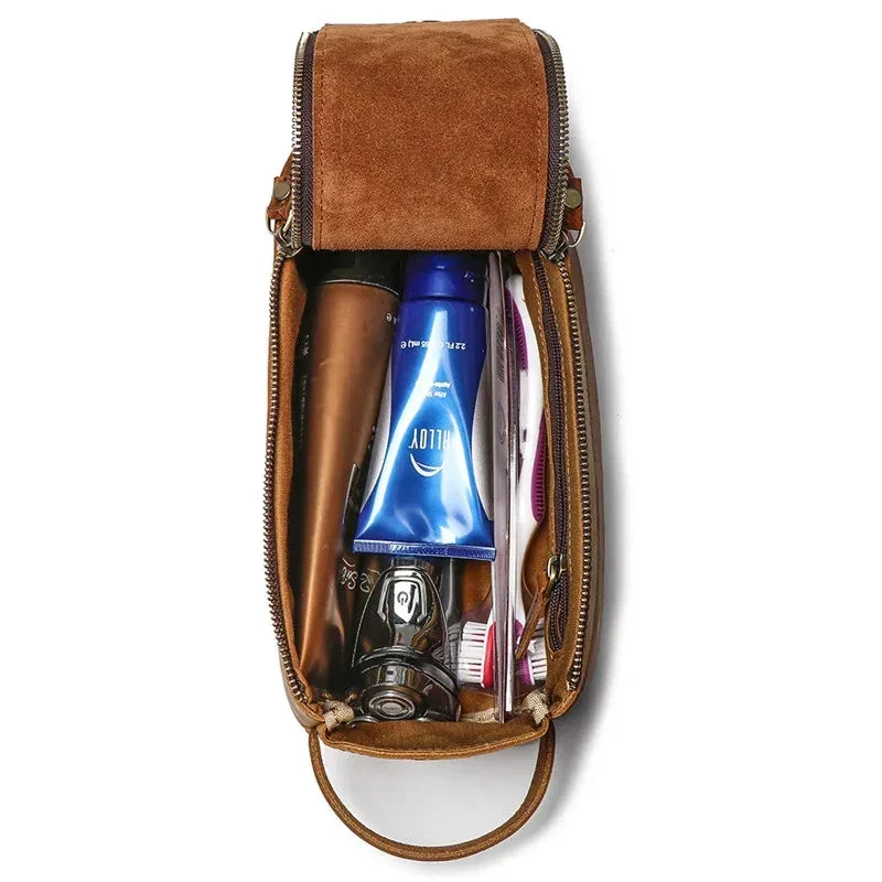Trousse de Toilette Cuir Homme | Style Vintage Pratique