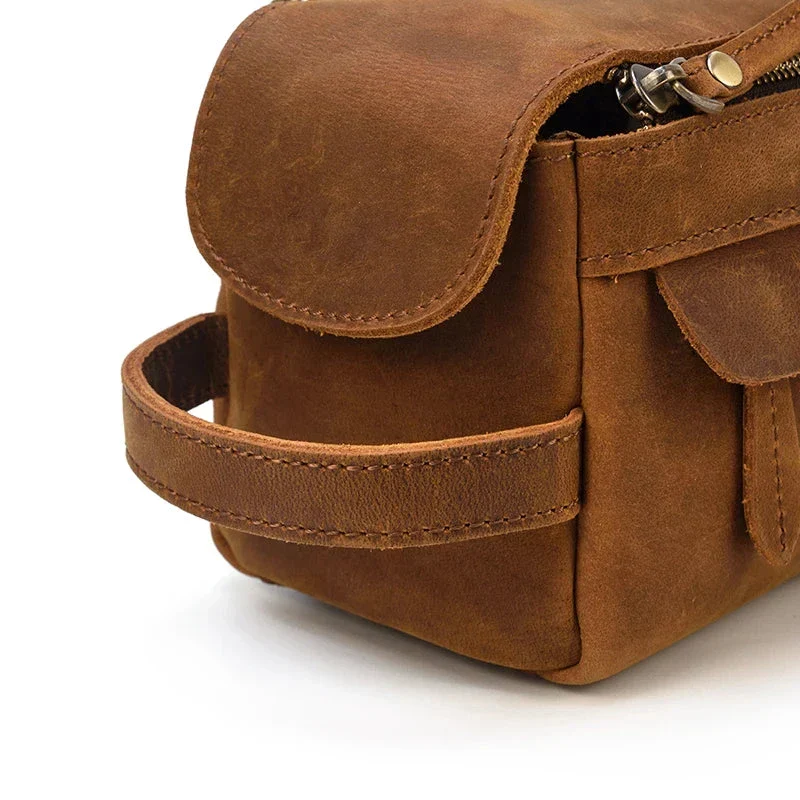 Trousse de Toilette Cuir Homme | Style Vintage Pratique
