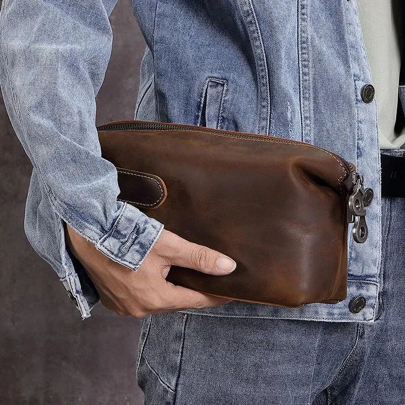 Trousse de Toilette Cuir Homme | Cuir Vintage avec Poignées Renforcées