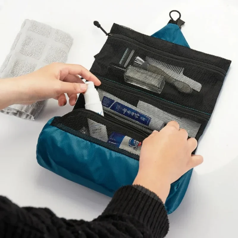 Trousse de Toilette Camping Suspendue | Crochet et Tissu Déperlant