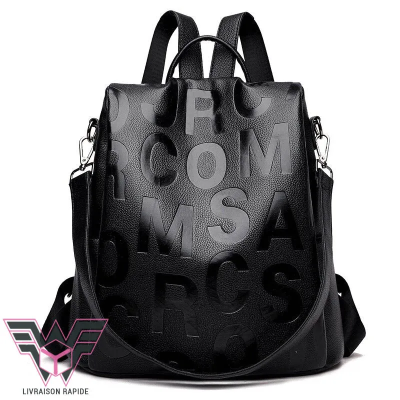 Letters sac à dos femme antivol