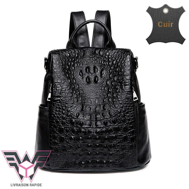 Kroco sac à dos femme antivol cuir