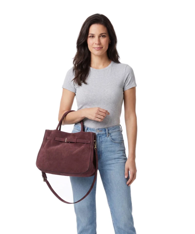 Abro Suede Jill Sac à main burgundy