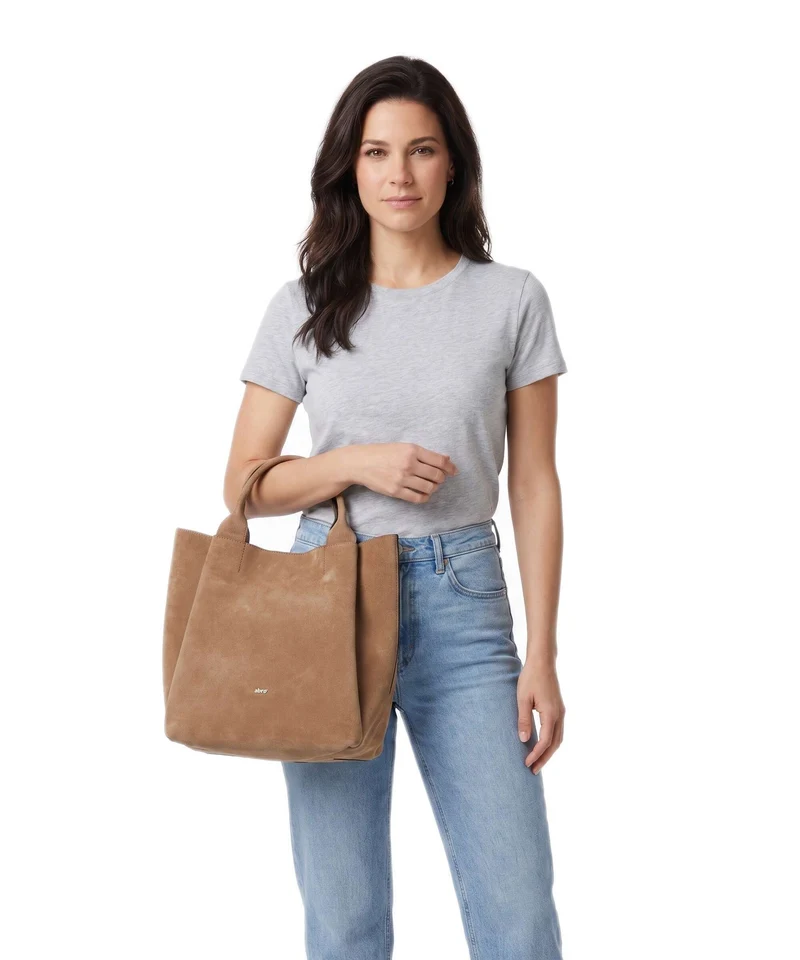 Abro Suede Essential Medium Sac à main cappuccino