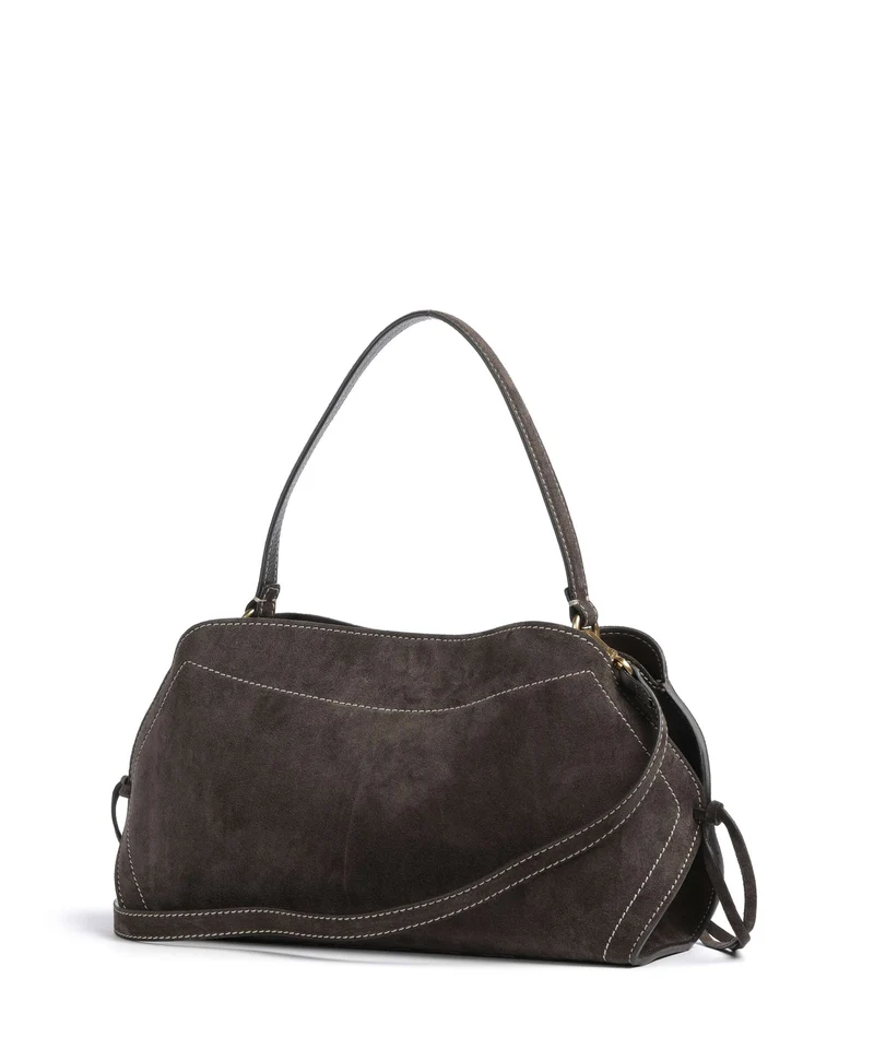 Abro Suede Necessity Small Sac porté épaule dark brown