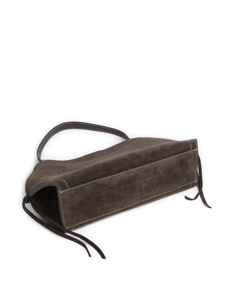 Abro Suede Necessity Small Sac porté épaule dark brown