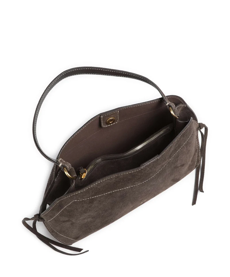 Abro Suede Necessity Small Sac porté épaule dark brown