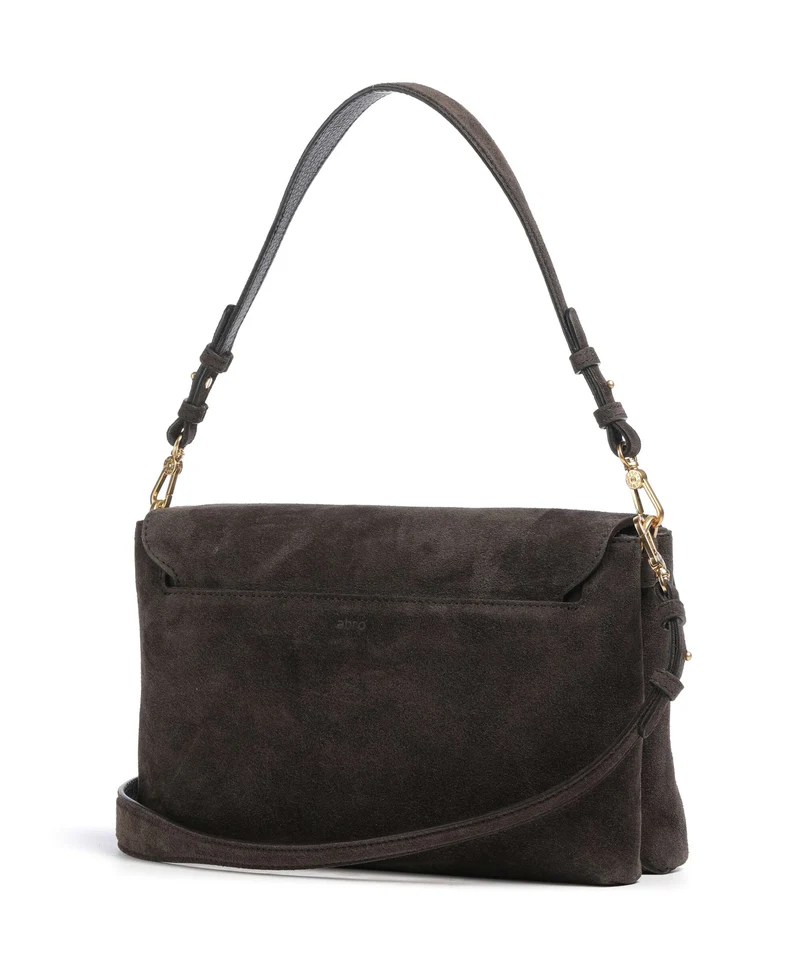 Abro Suede Twist Sac porté épaule dark brown