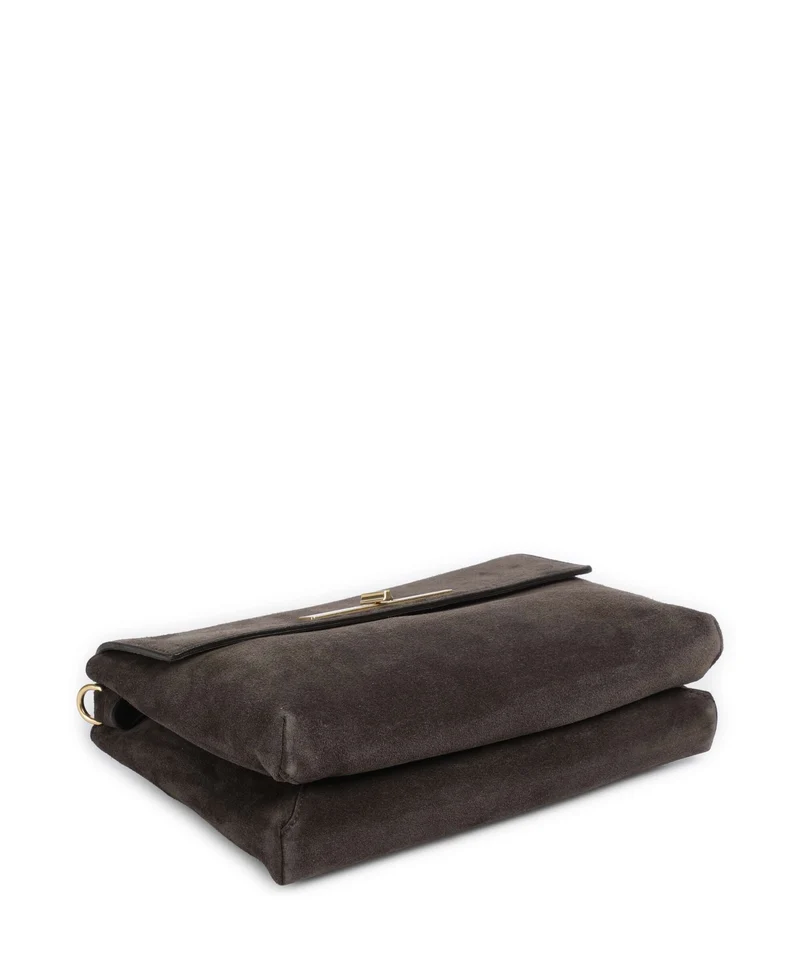 Abro Suede Twist Sac porté épaule dark brown