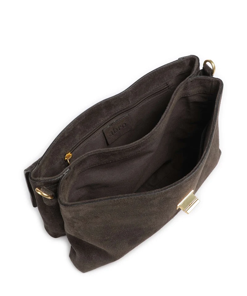 Abro Suede Twist Sac porté épaule dark brown