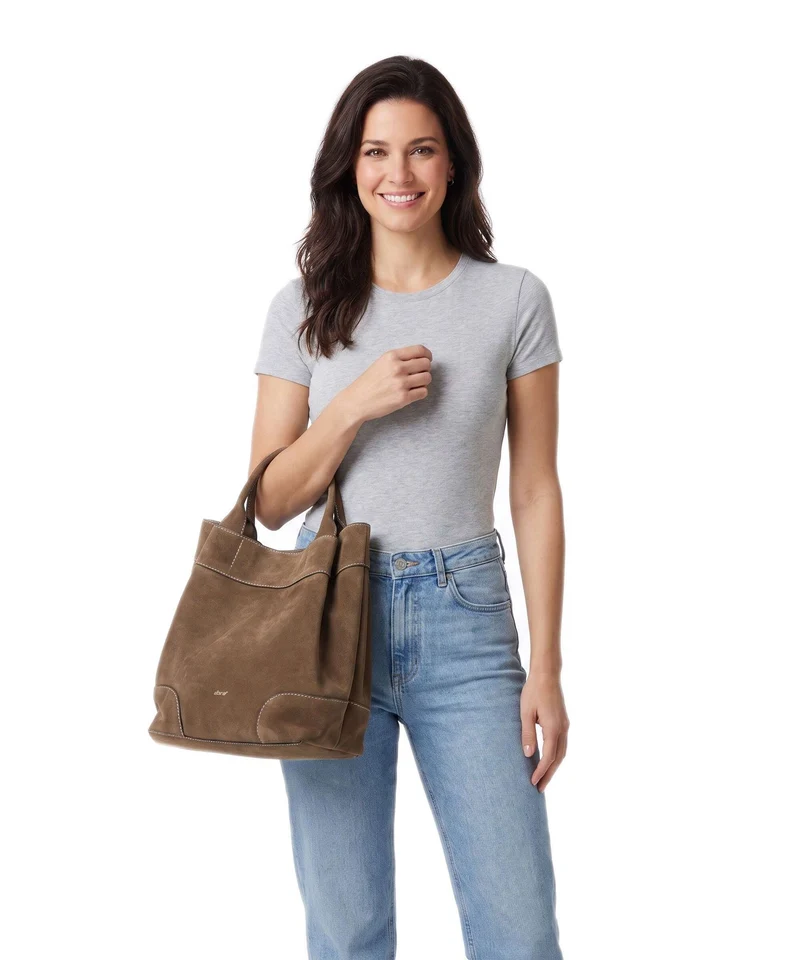 Abro Suede Essential Medium Sac à main khaki