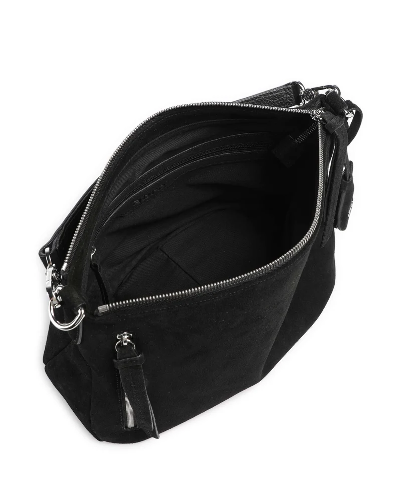 Abro Suede Juna Small Sac fourre-tout black/nickel