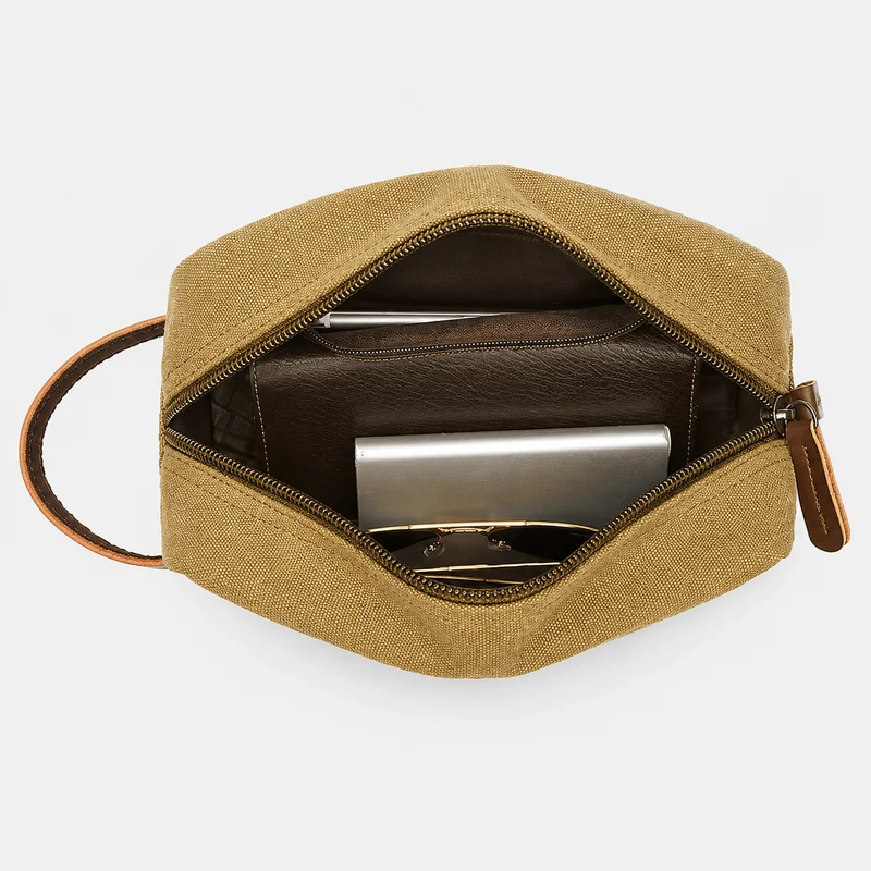 Trousse De Toilette De Voyage Homme En Toile Avec Poche