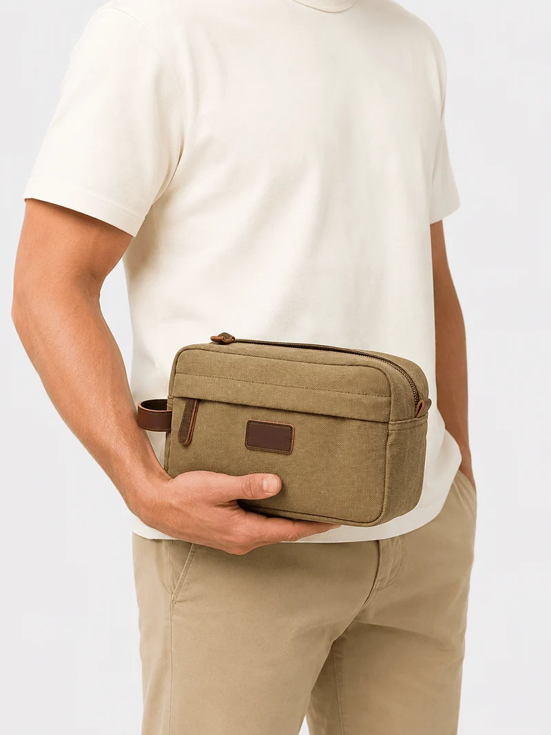 Trousse De Toilette De Voyage Homme En Toile Avec Poche