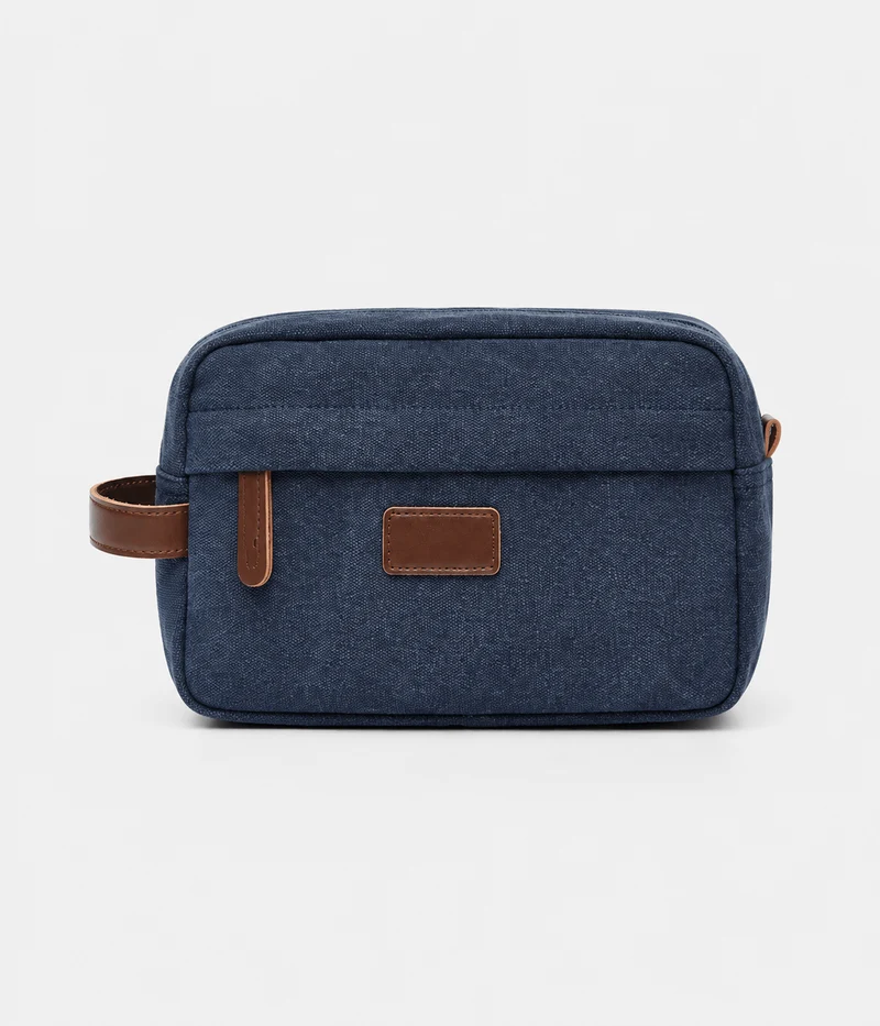 Trousse De Toilette De Voyage Homme En Toile Avec Poche