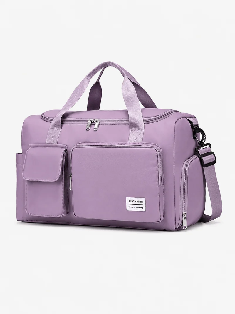 Sac polochon de voyage femme lilas 35 L avec compartiment à chaussures