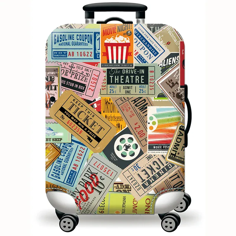 Housse de valise extensible imprimé voyage 18 à 32 pouces